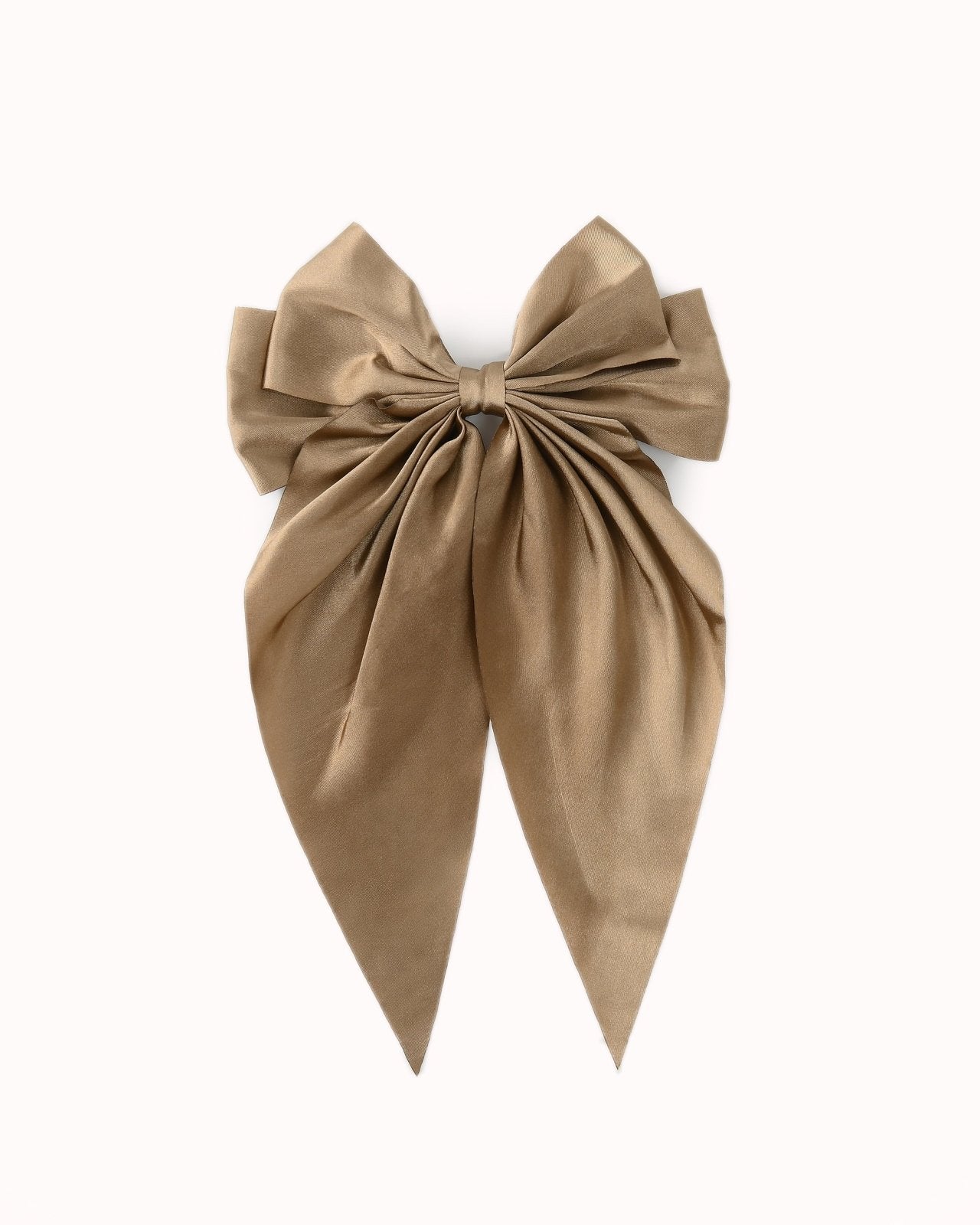 Beige satijnachtige haarstrik - Nouka