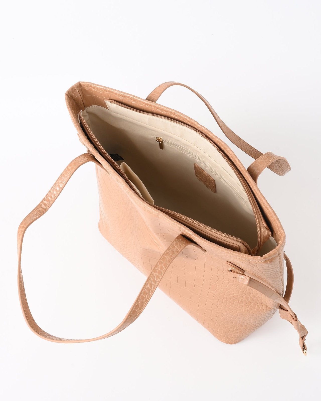 Camel croco handtas - Nouka