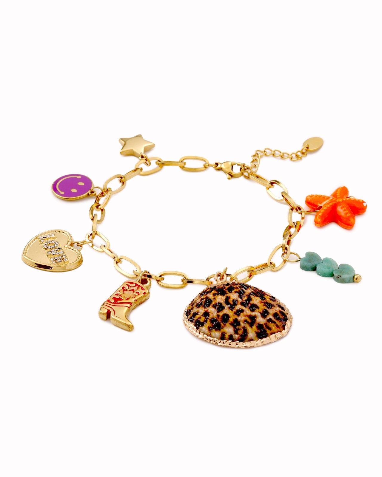 Goudkleurige armband met bedels - Nouka