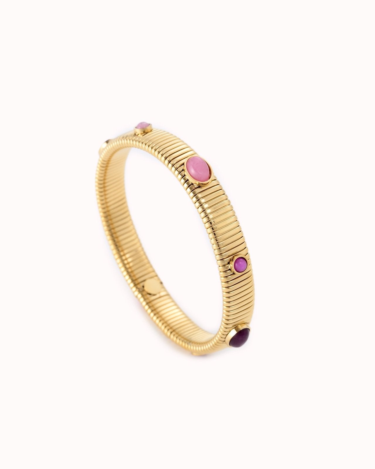 Goudkleurige armband met grove stenen - Nouka