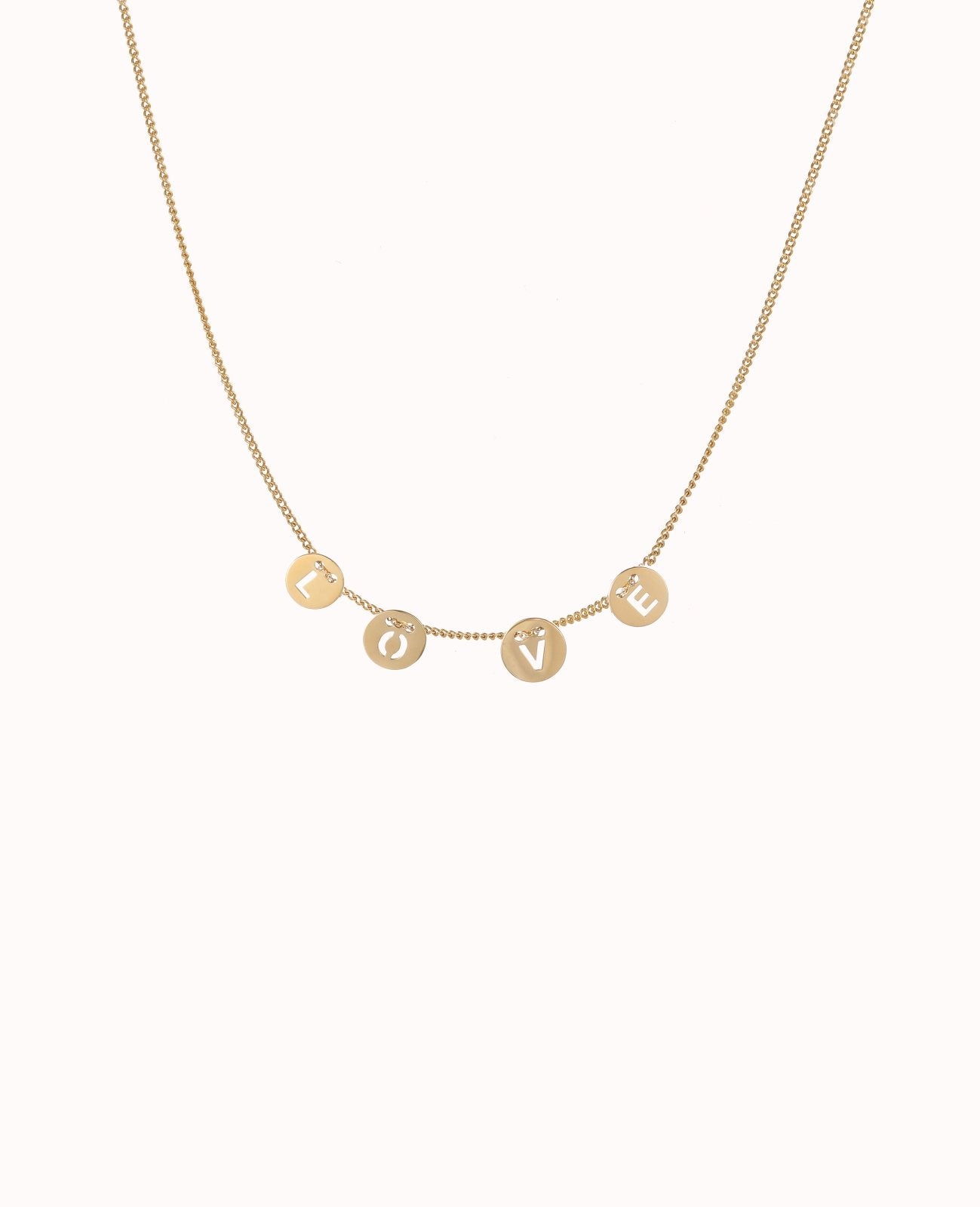 Goudkleurige ketting met love hangers - Nouka