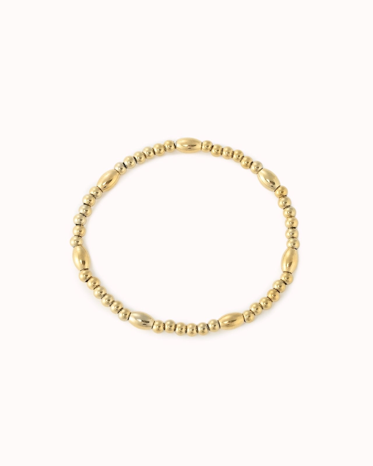 Goudkleurige kralen armband met ovale kralen - Nouka