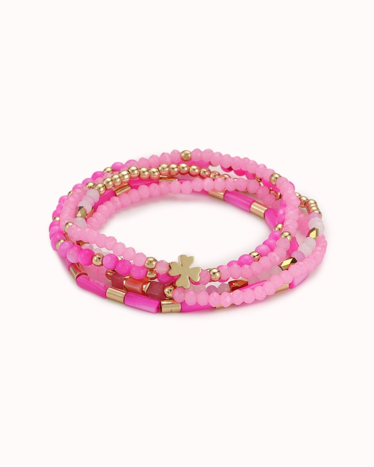 Roze en gouden armbanden set - Nouka