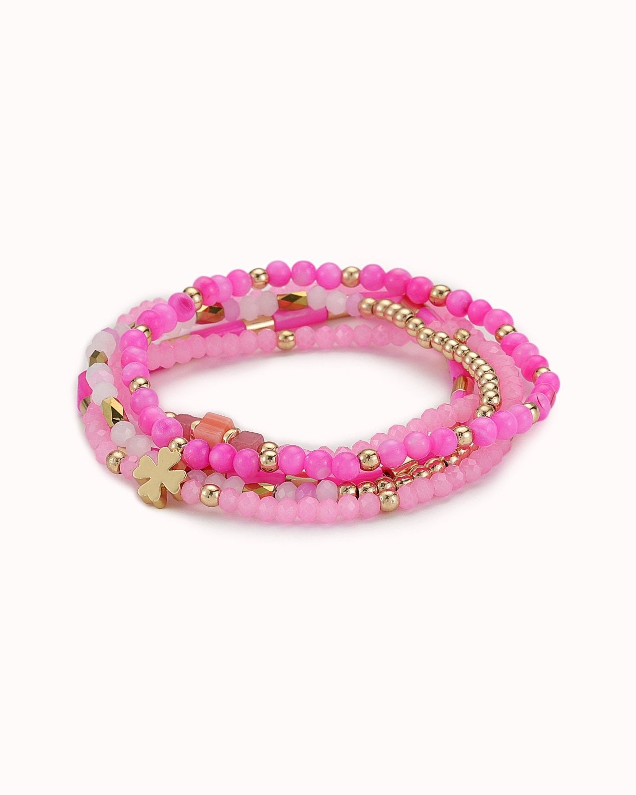 Roze en gouden armbanden set - Nouka