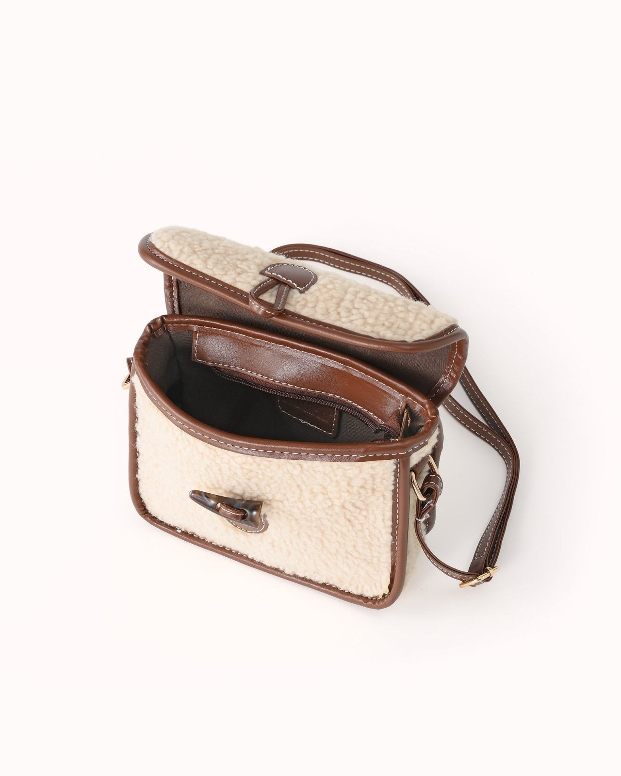 Tas van teddy - stof met bruine details - Nouka