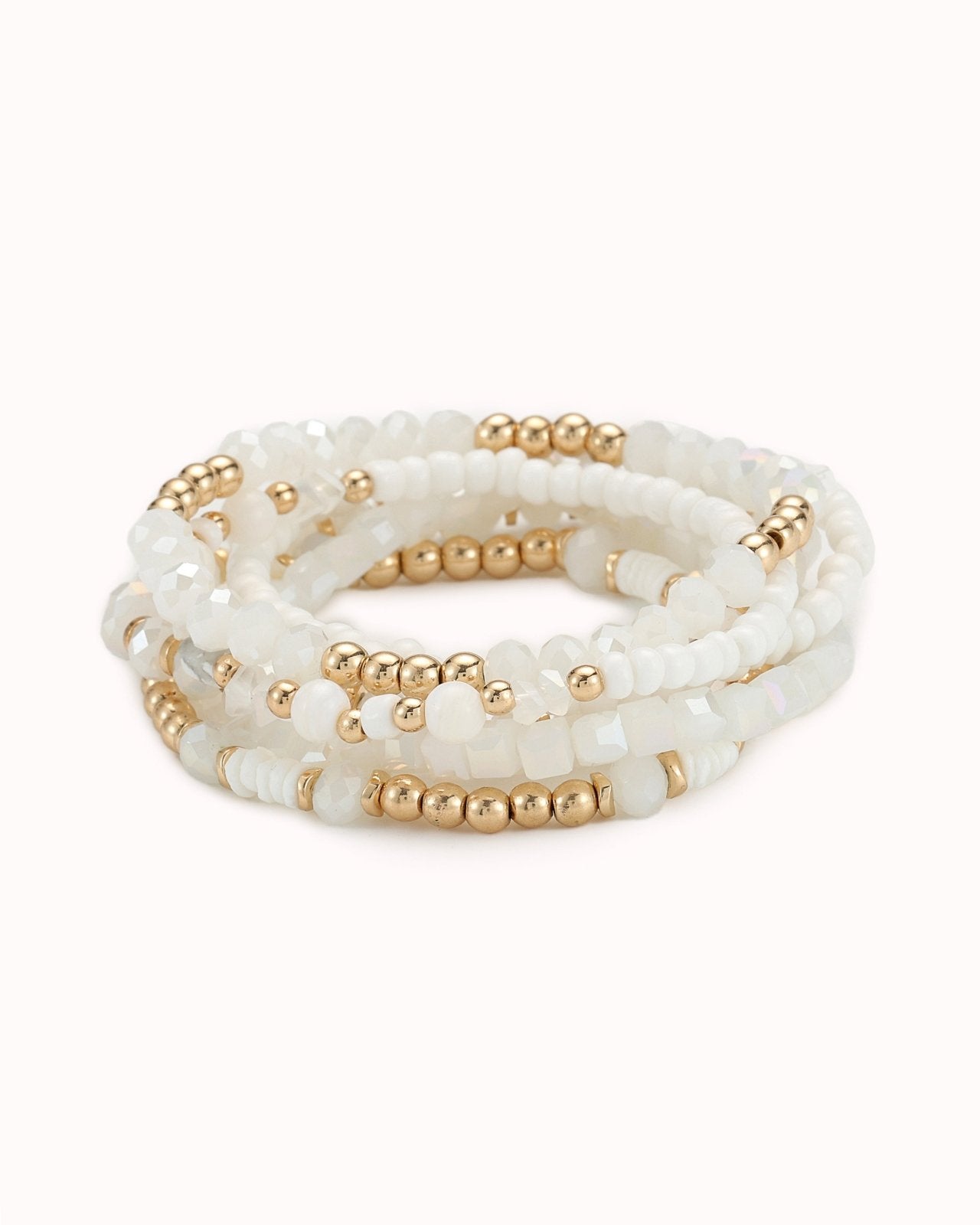 Witte en gouden armbanden set - Nouka