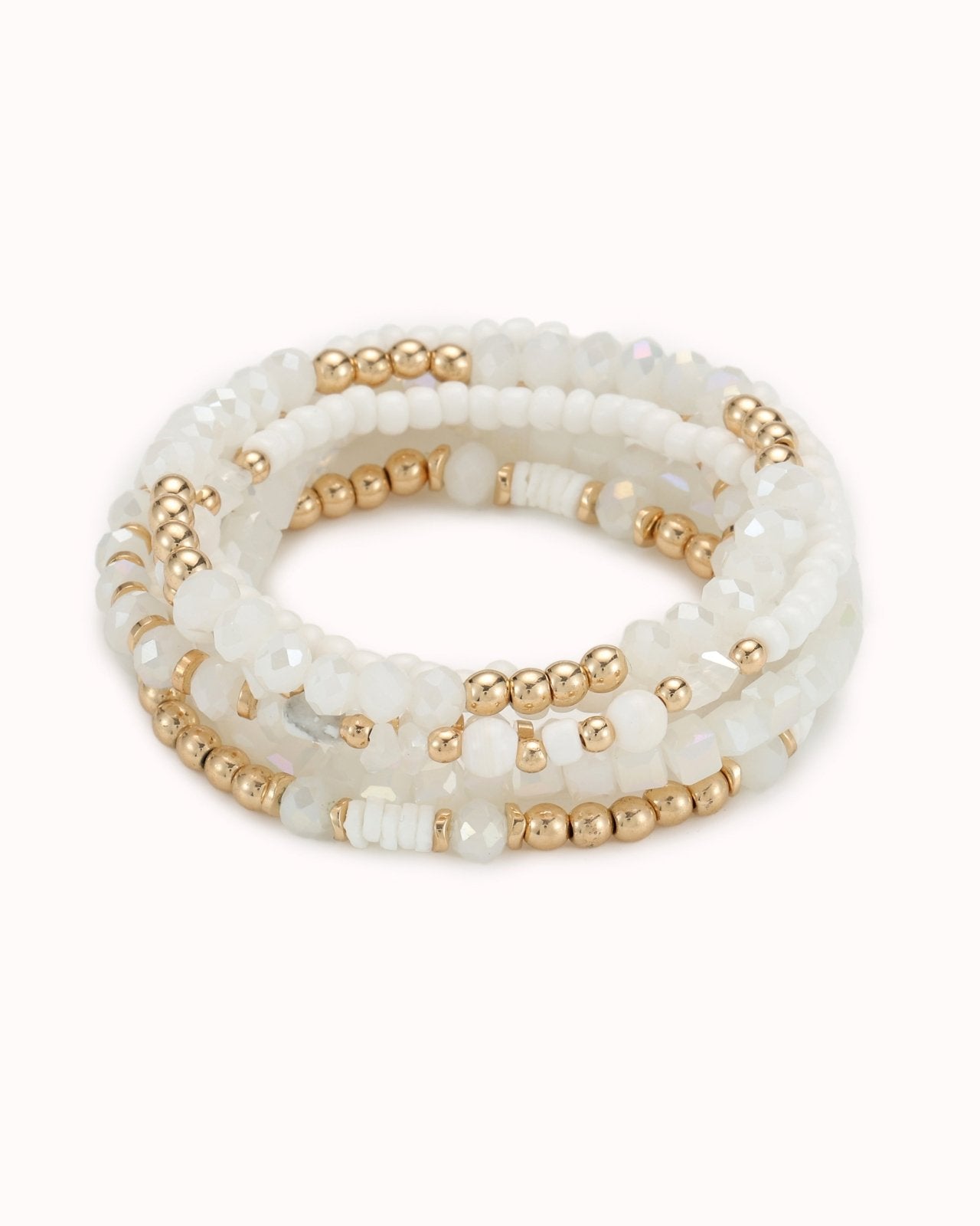 Witte en gouden armbanden set - Nouka