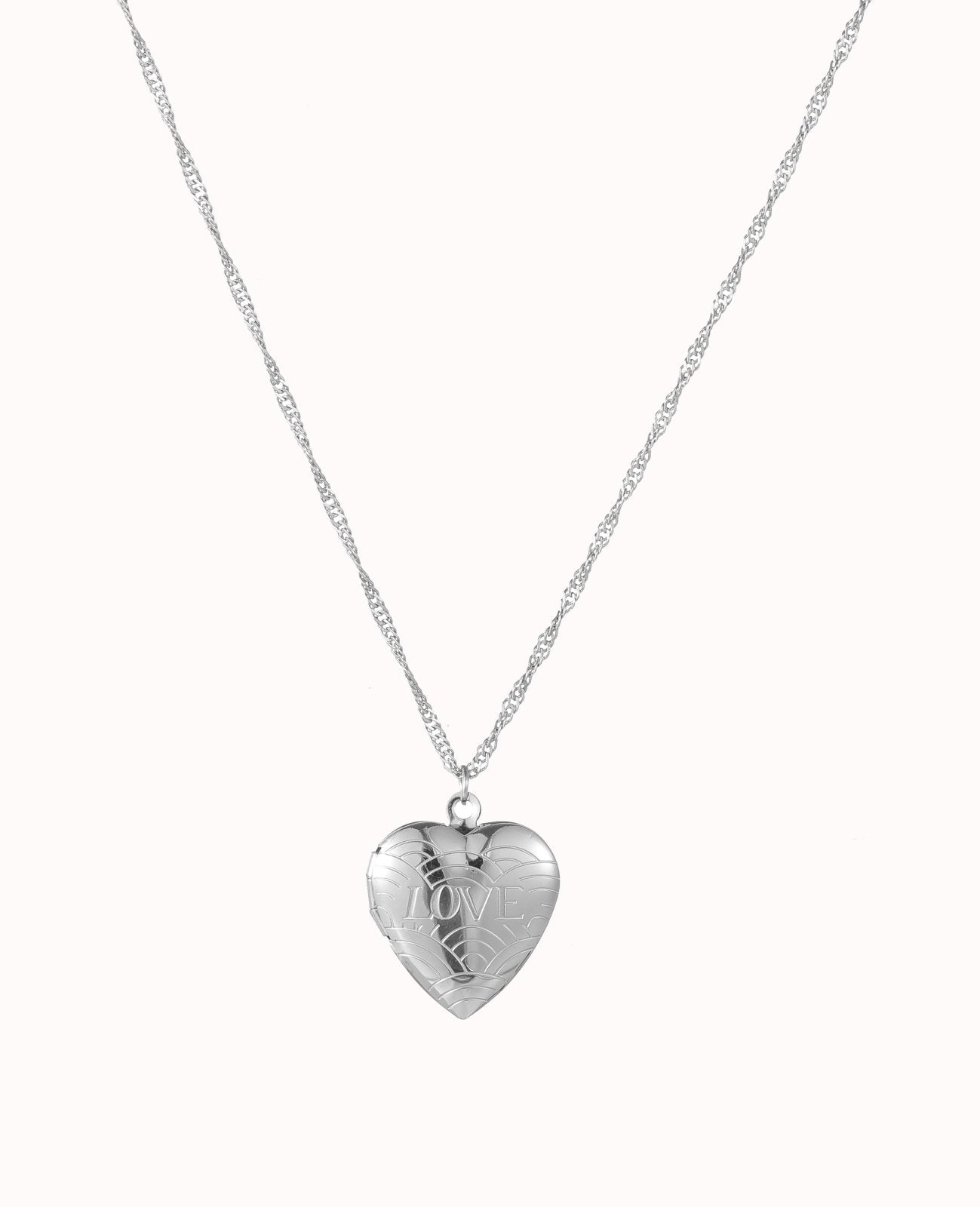 Zilverkleurige ketting met hart medaillon - Nouka