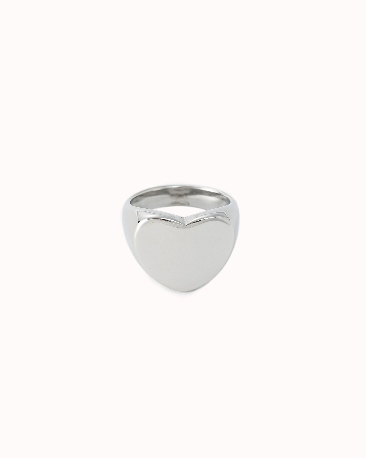 Zilverkleurige statement hart ring - Nouka