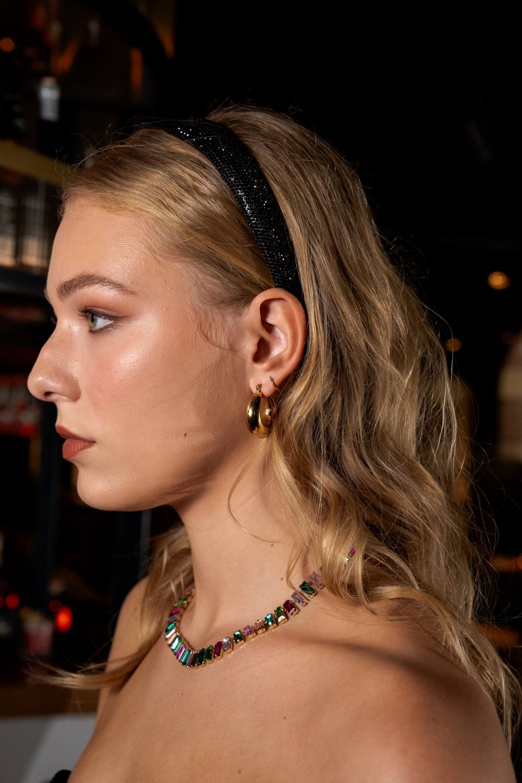 Zwarte glitter haarband - Nouka