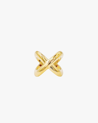Cross Over Ring Gold