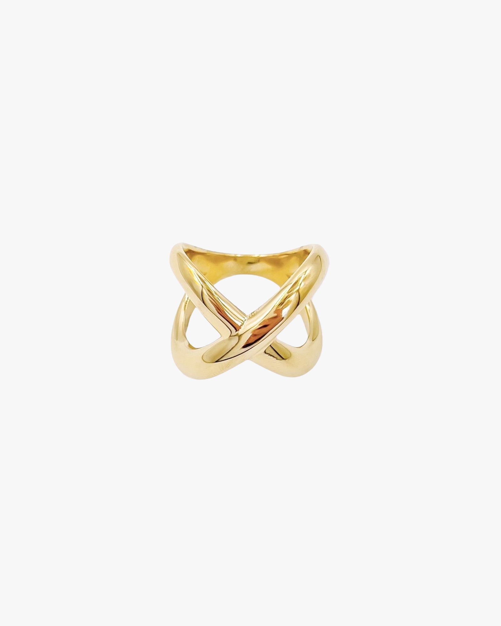 Cross Over Ring Gold