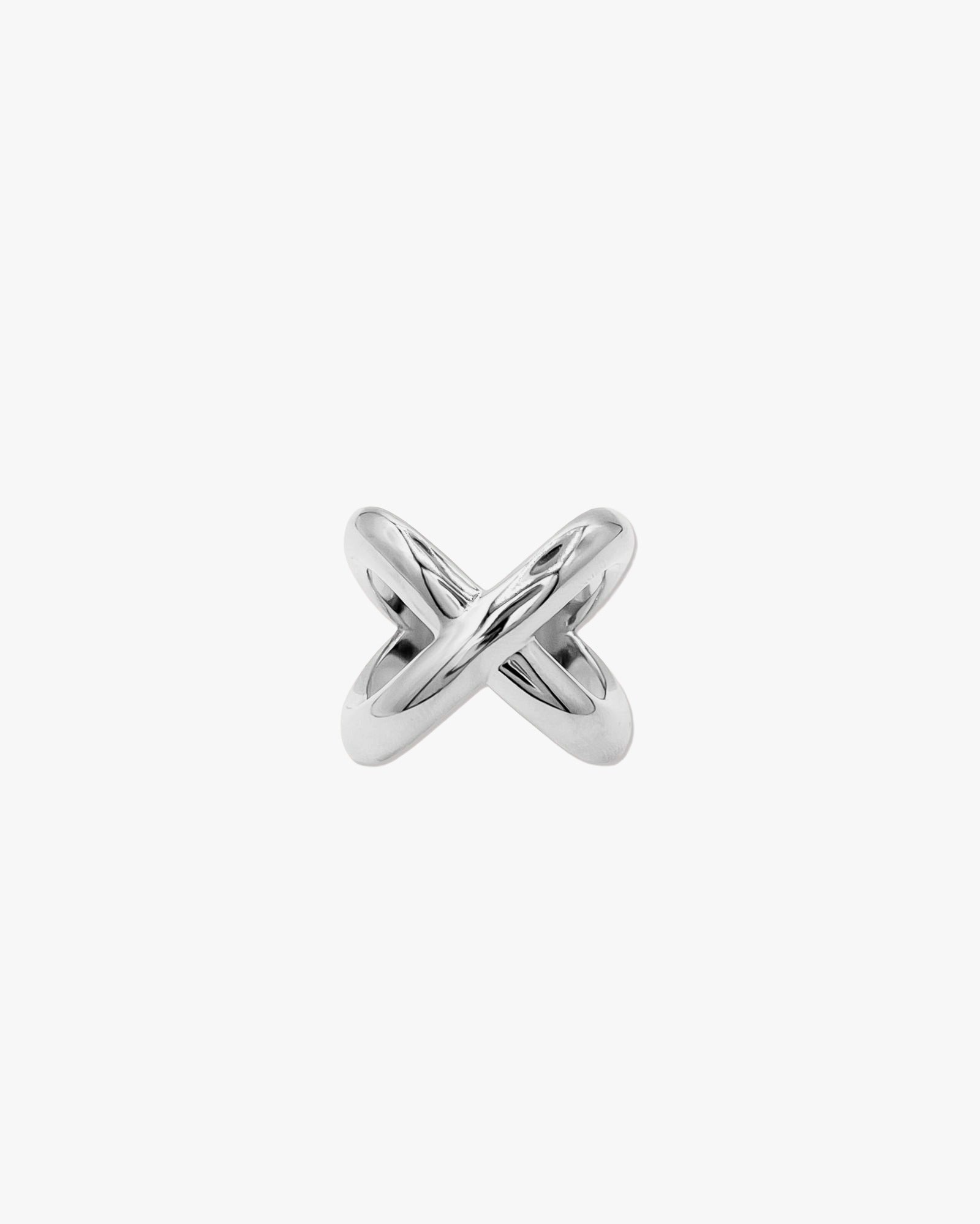 Cross Over Ring Silver
