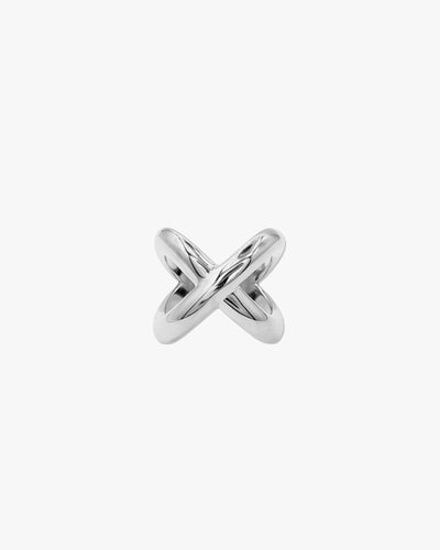 Cross Over Ring Silver