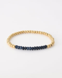 Armband met blauwe en goudkleurige kralen - Nouka