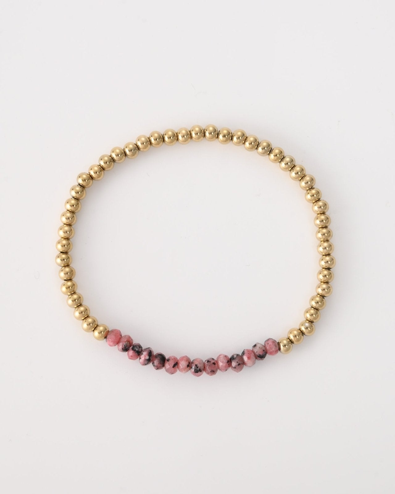 Armband met roze en goudkleurige kralen - Nouka