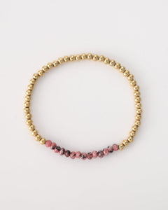 Armband met roze en goudkleurige kralen - Nouka