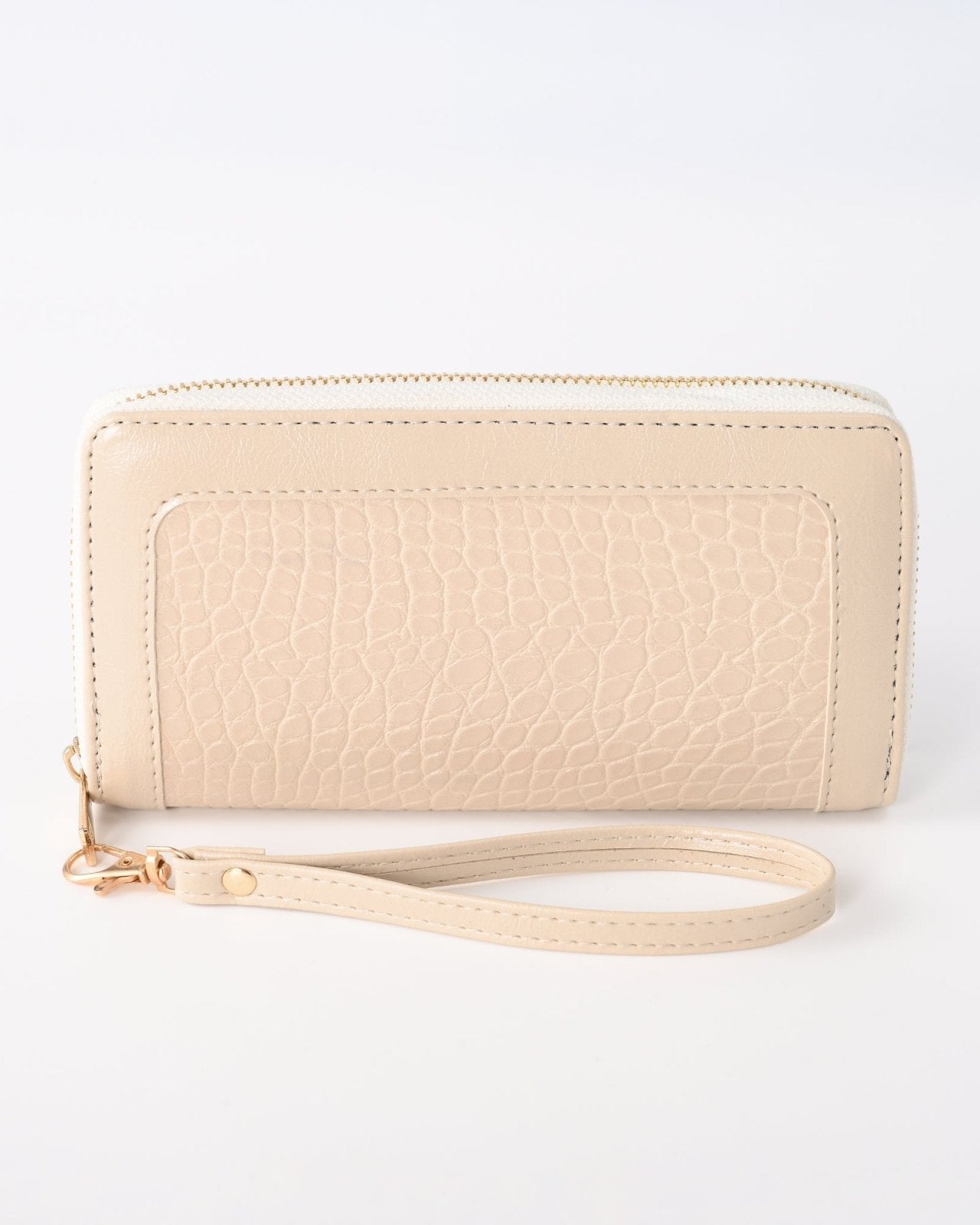 Beige portemonnee met croco print - Nouka