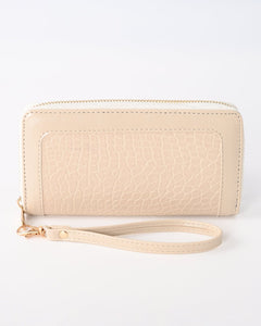 Beige portemonnee met croco print - Nouka