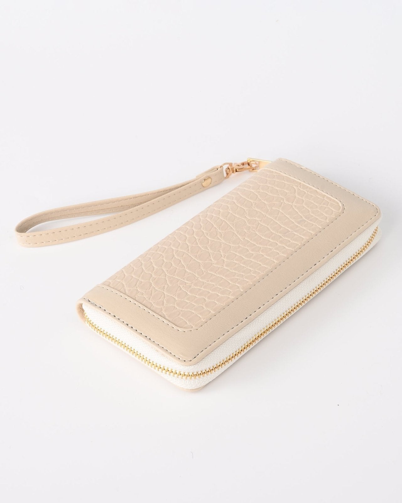 Beige portemonnee met croco print - Nouka