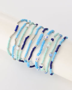 Blauwe kralen armbanden set - Nouka