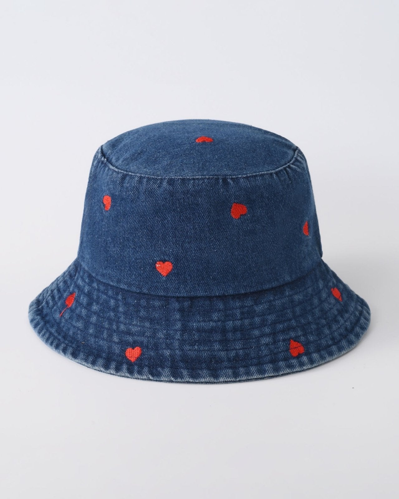 Denim bucket hat met hartjes - Nouka