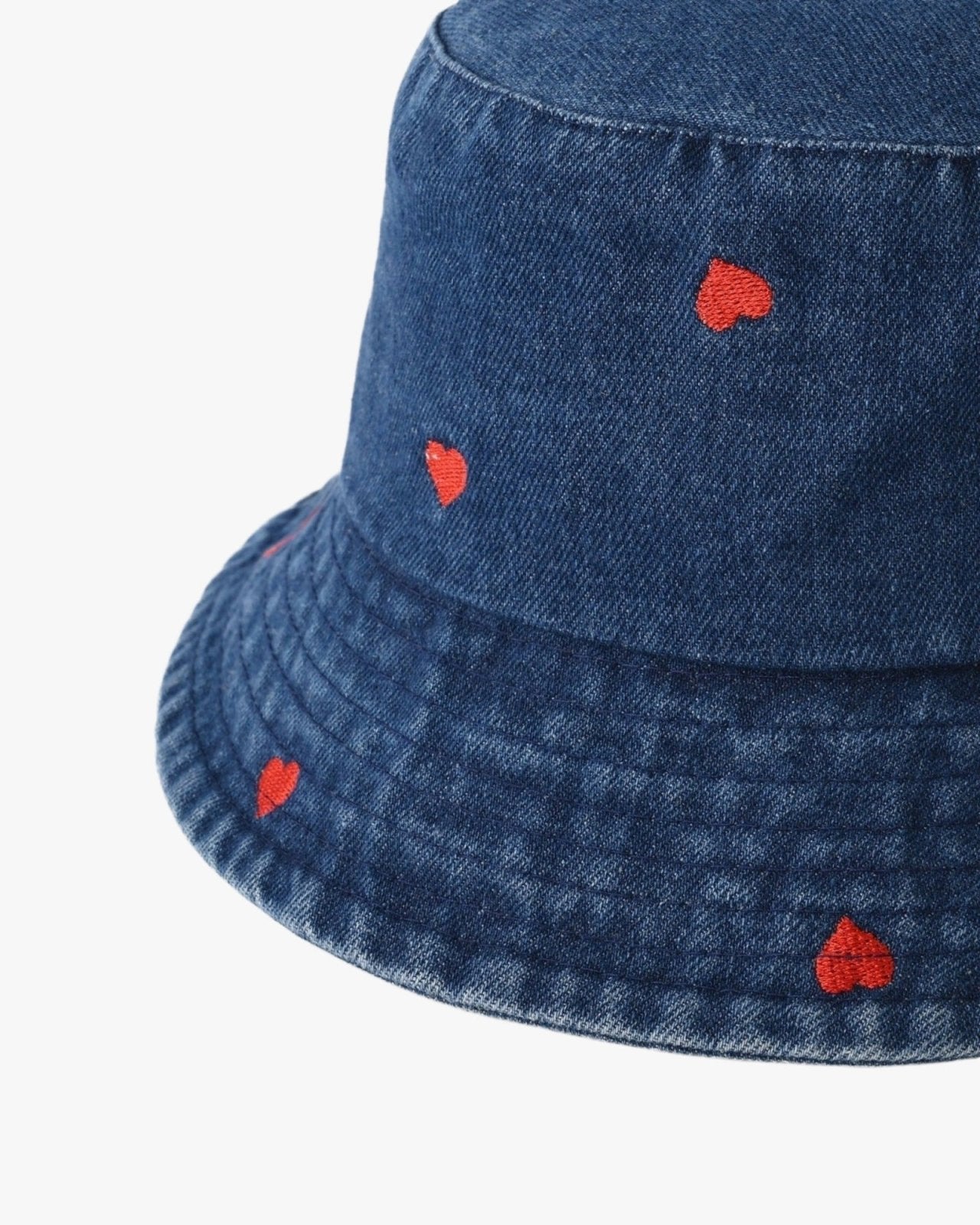 Denim bucket hat met hartjes - Nouka