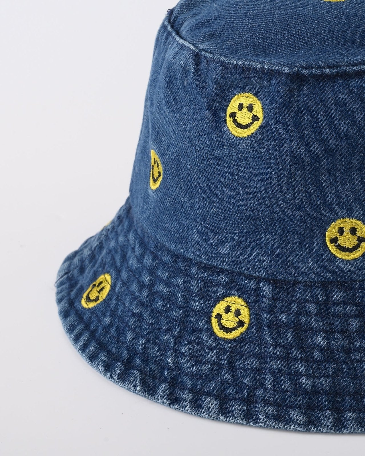 Denim bucket hat met smileys - Nouka