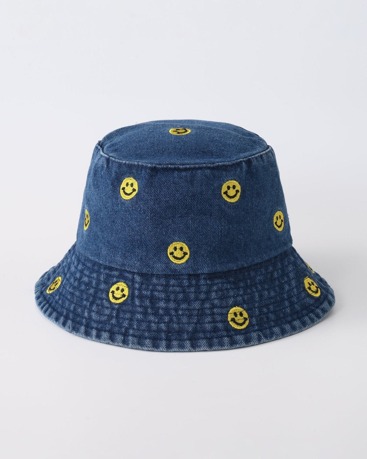 Denim bucket hat met smileys - Nouka