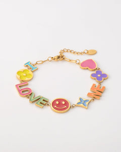 Goudkleurige armband met "I LOVE ME" tekst - Nouka