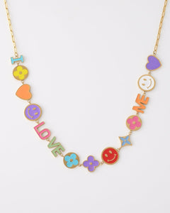 Goudkleurige ketting met "I LOVE ME" tekst - Nouka