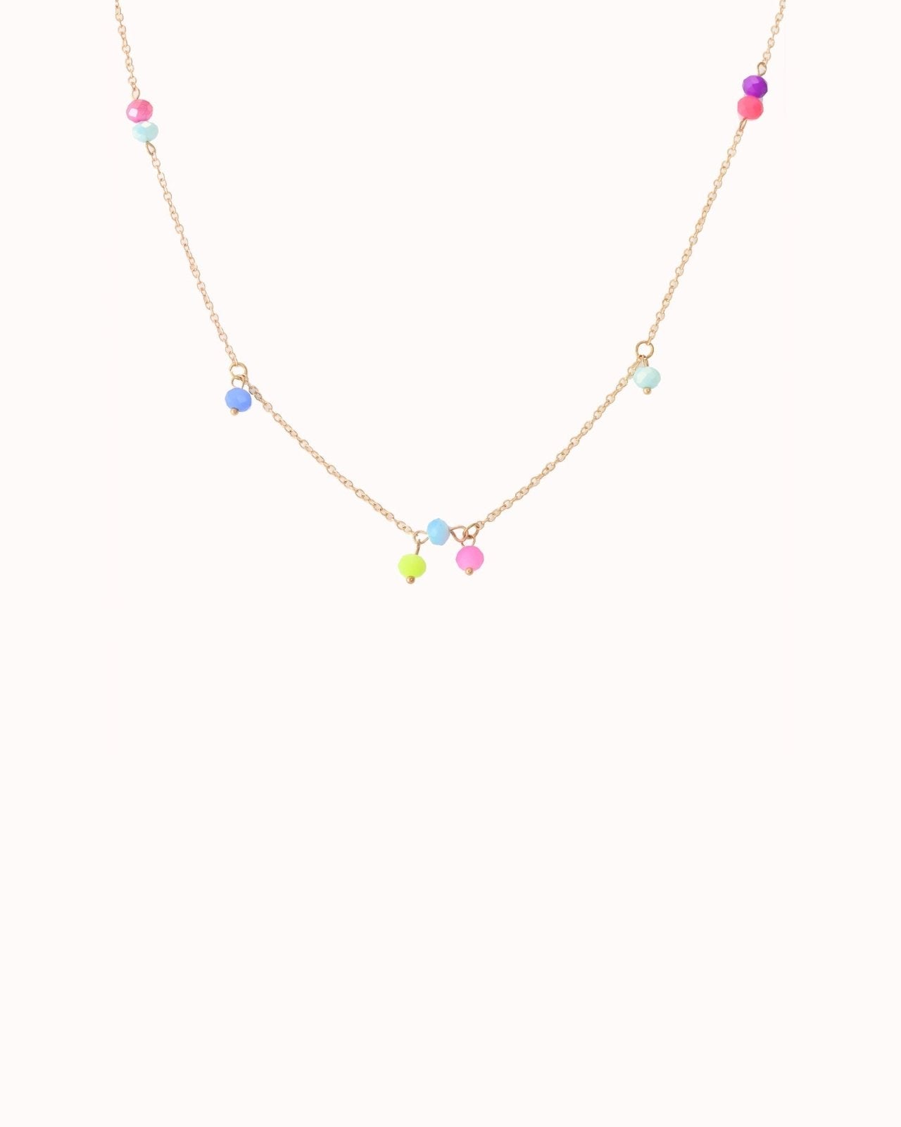 Goudkleurige ketting met multicolor kralen - Nouka