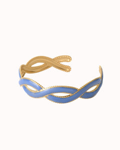 Licht blauwe gedraaide cuff armband - Nouka