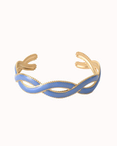 Licht blauwe gedraaide cuff armband - Nouka