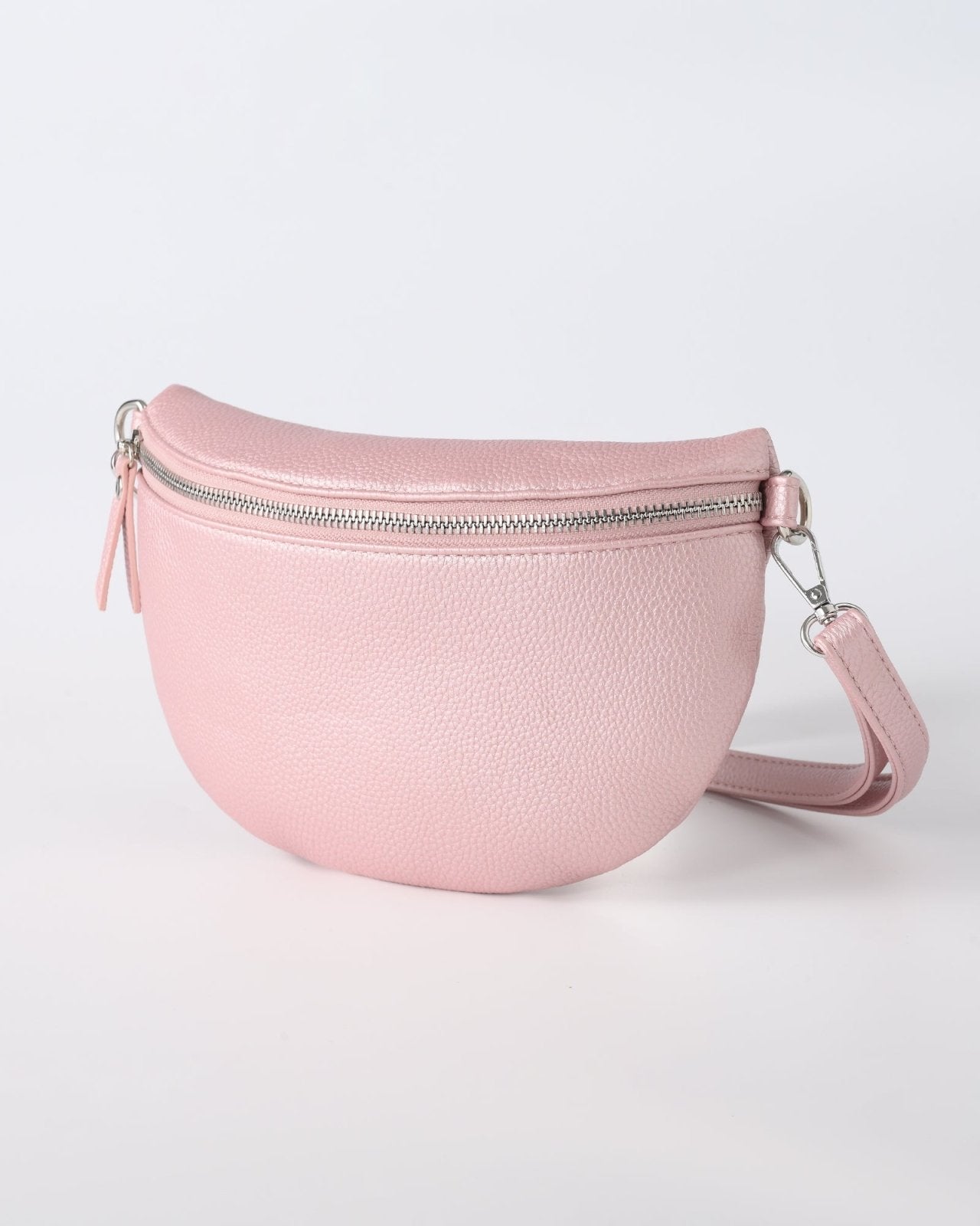 Lichtroze metallic crossbody buideltas - Nouka