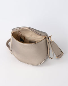 Metallic taupe crossbody buideltas - Nouka