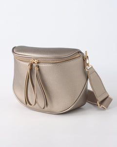 Metallic taupe crossbody buideltas - Nouka