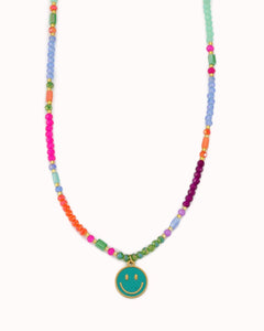 Multicolor ketting met smiley hanger - Nouka