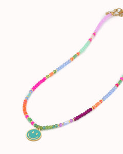 Multicolor ketting met smiley hanger - Nouka