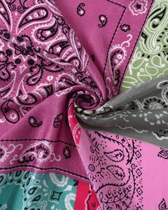 Multicolor sjaal van vlakken met paisley print - Nouka