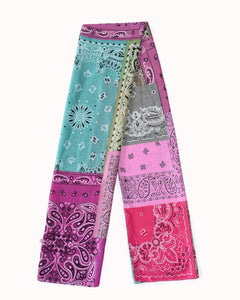 Multicolor sjaal van vlakken met paisley print - Nouka