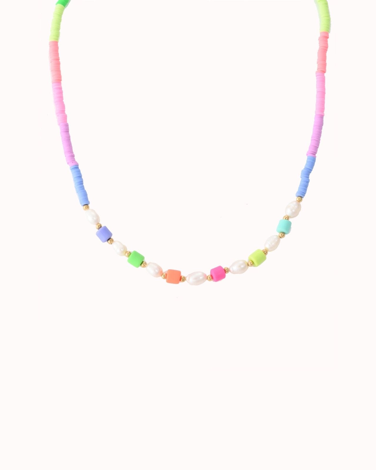 Neon multicolor ketting van surfkralen - Nouka