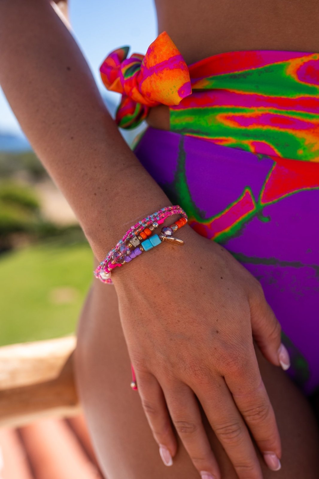 Neon roze armbanden set - Nouka