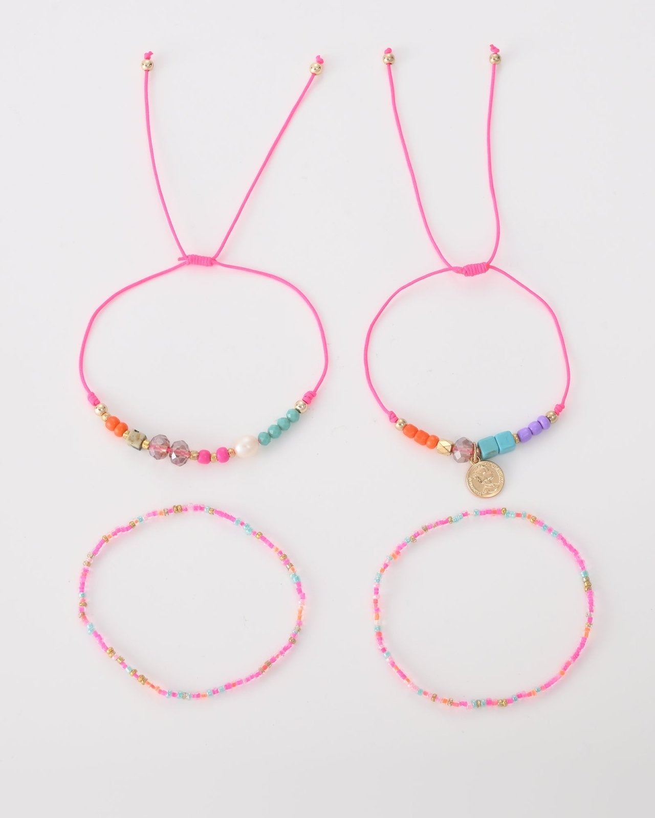 Neon roze armbanden set - Nouka