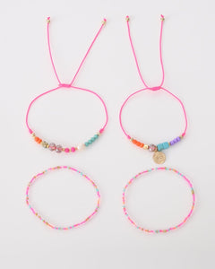 Neon roze armbanden set - Nouka