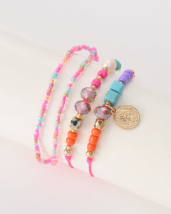 Neon roze armbanden set - Nouka