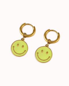 Oorbellen met smiley hanger - Nouka
