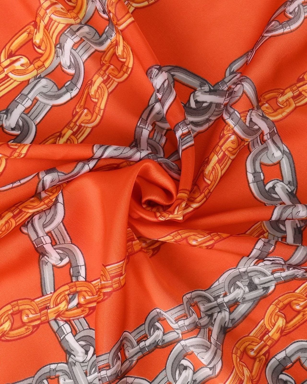 Oranje sjaal met chain print - Nouka