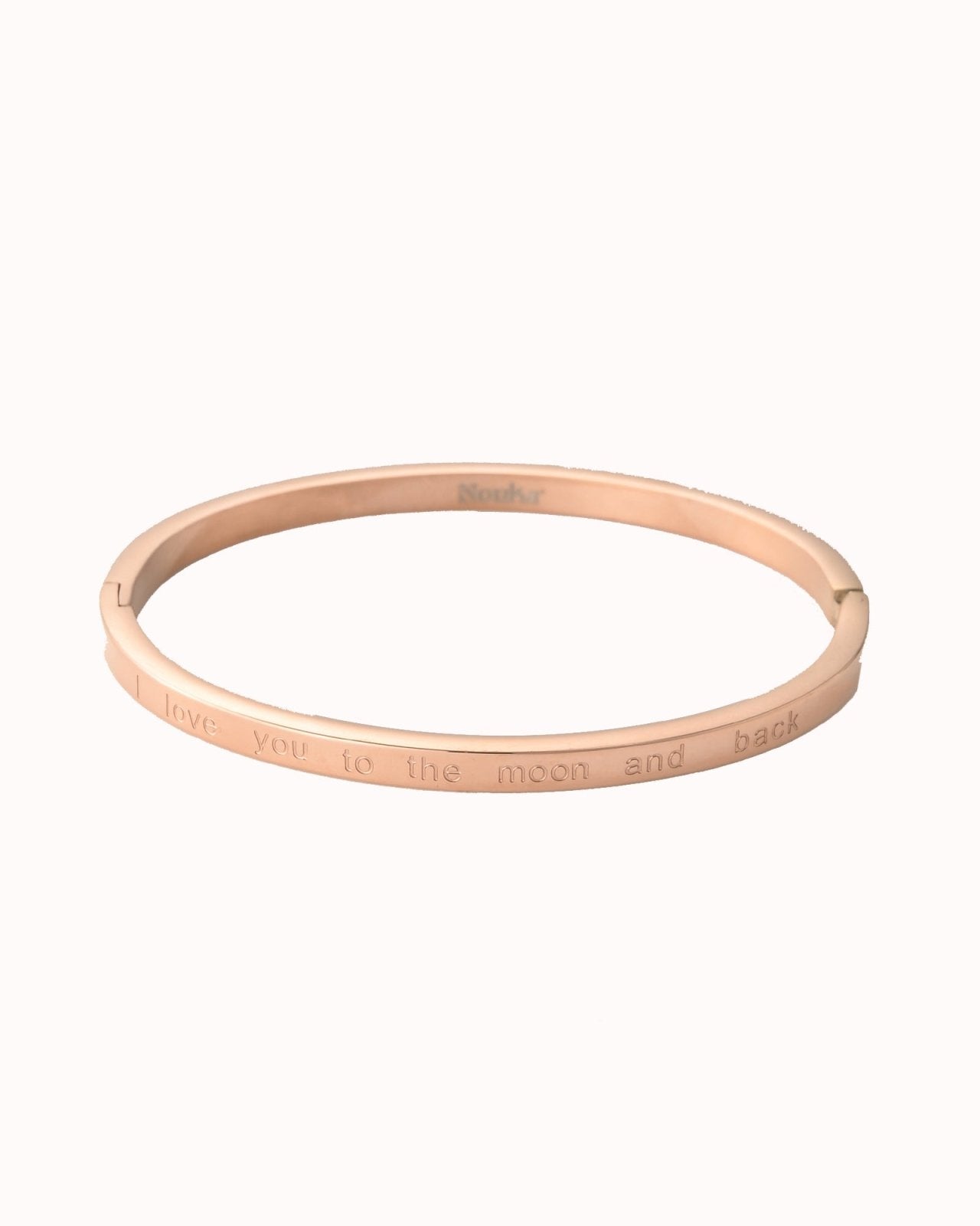 Rosekleurige ''I love you to the moon and back'' bangle - Nouka