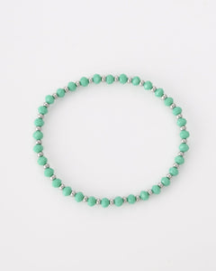 Turquoise en zilverkleurige kralen armband - Nouka